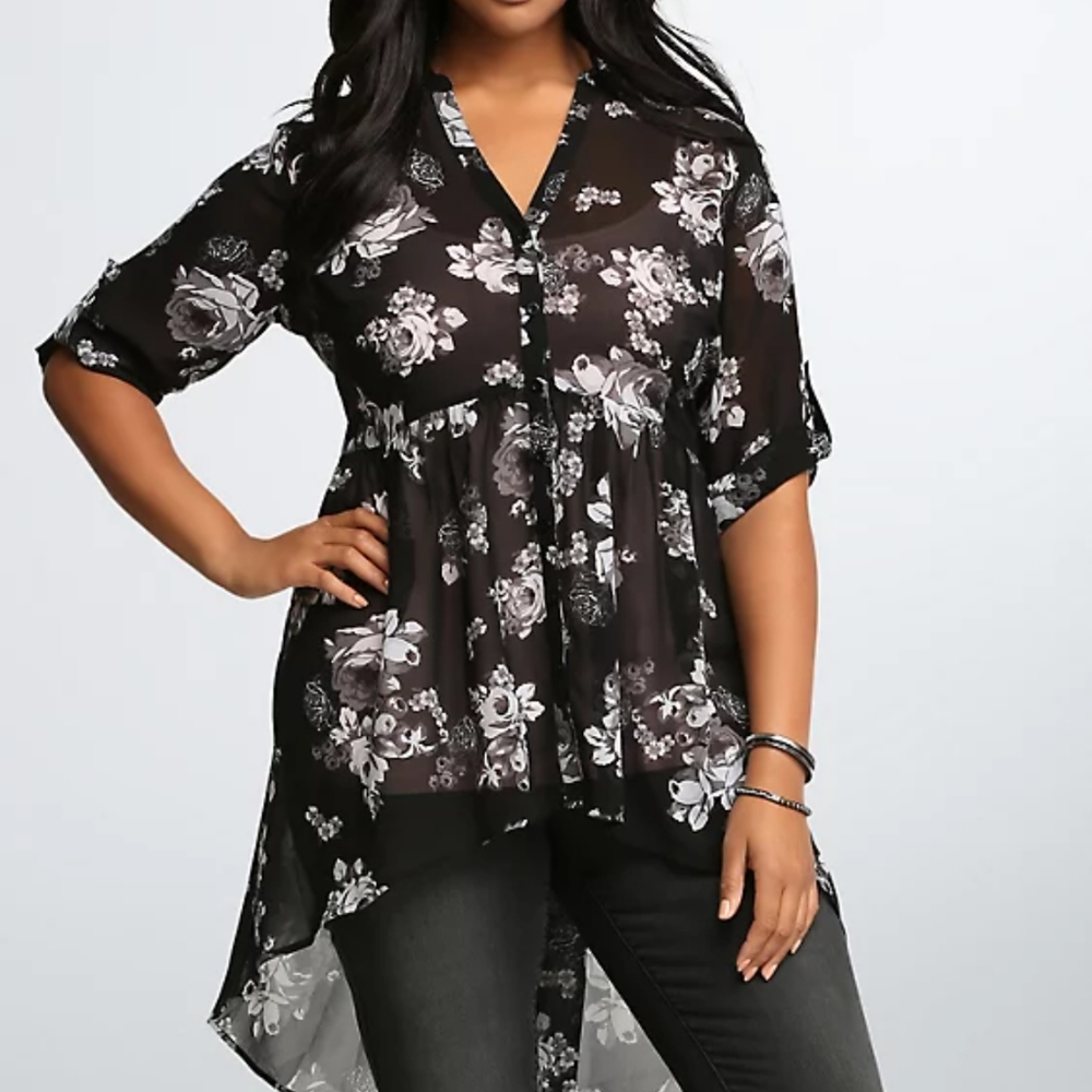 5x Torrid Floral High Low Tunic Top
